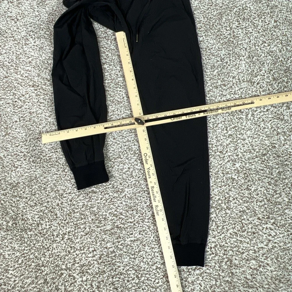 Lululemon Pant Womens Small Black Woven Jogger Elastic Waist Pockets Gym Workout